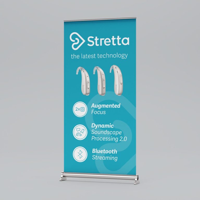 Stretta pull-up banner with latest product features